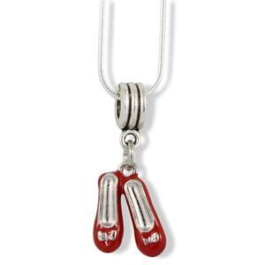 Wizard of Oz Necklace Ruby Red Slippers Charm Necklace
